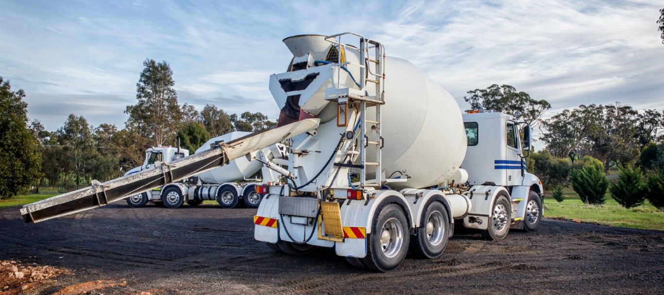Professional concrete mixer truck delivering high-quality materials